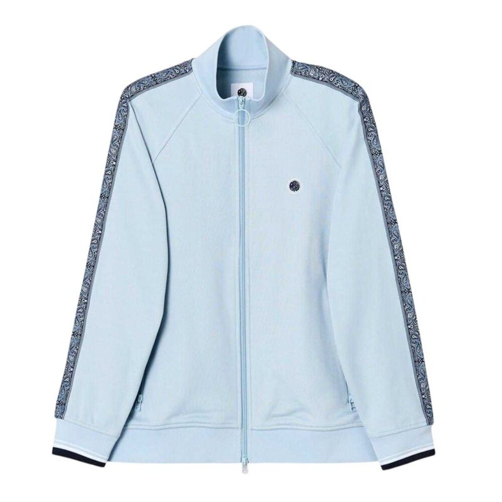 Pretty Green Mens Eclipse Paisley Taped  Track Top / Light Blue